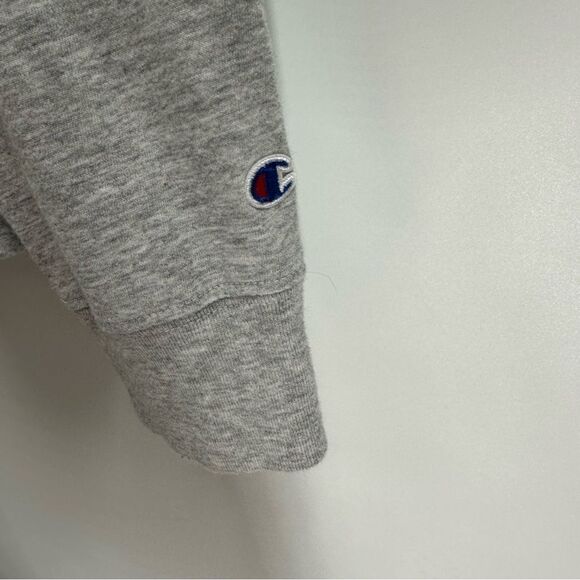 Champion Women's Size L Gray L/S Pullover Cotton Spell -Out Crop Top - Picture 4 of 7